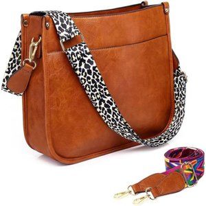 Vegan Leather Crossbody Bags for Women, Crossbody Purse with Guitar Strap